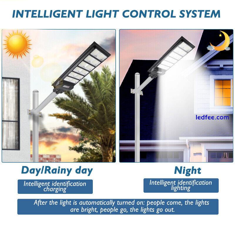 Weathproof 9000000LM 1200W LED Solar Street Light Dust-Dawn Road Lamp+Timer+Pole 4 