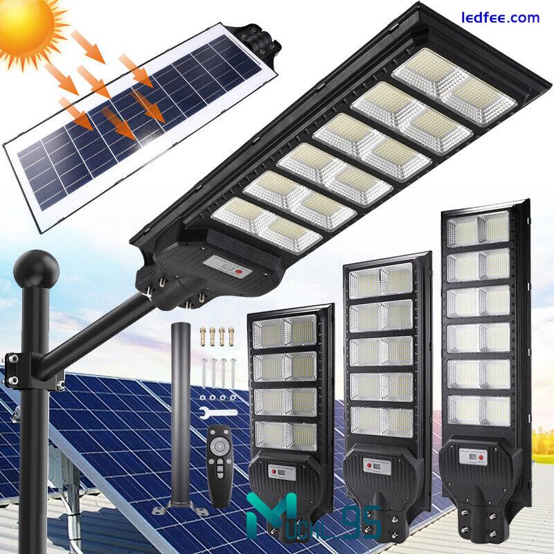 Weathproof 9000000LM 1200W LED Solar Street Light Dust-Dawn Road Lamp+Timer+Pole 3 