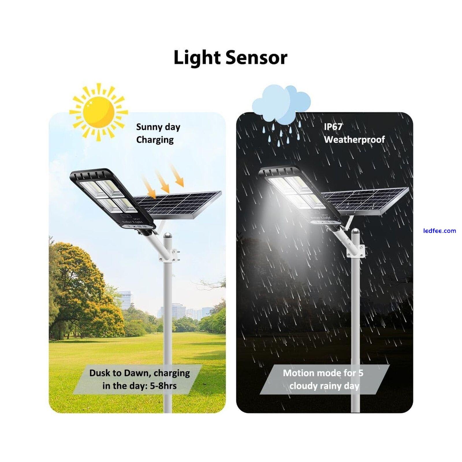 5200W Solar Powered Street Lights Outdoor, Motion Sensor Dusk to Dawn IP67 Wa... 2 
