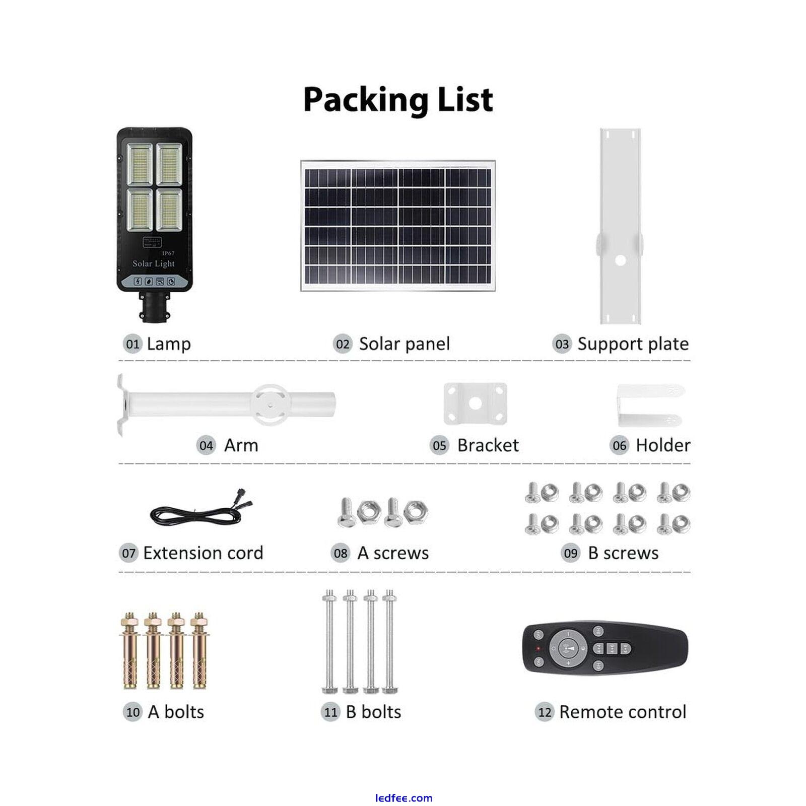 5200W Solar Powered Street Lights Outdoor, Motion Sensor Dusk to Dawn IP67 Wa... 3 