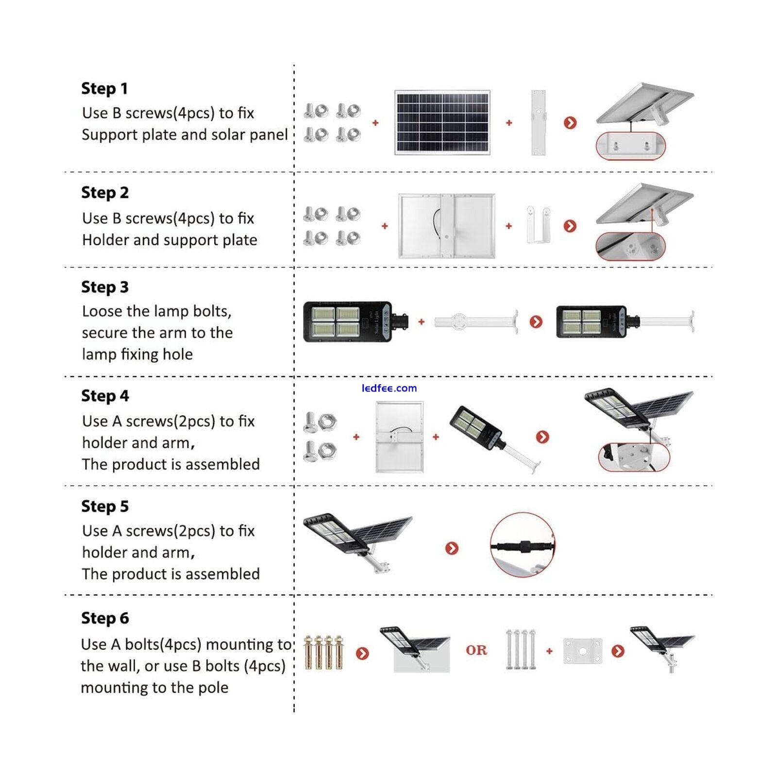 5200W Solar Powered Street Lights Outdoor, Motion Sensor Dusk to Dawn IP67 Wa... 4 