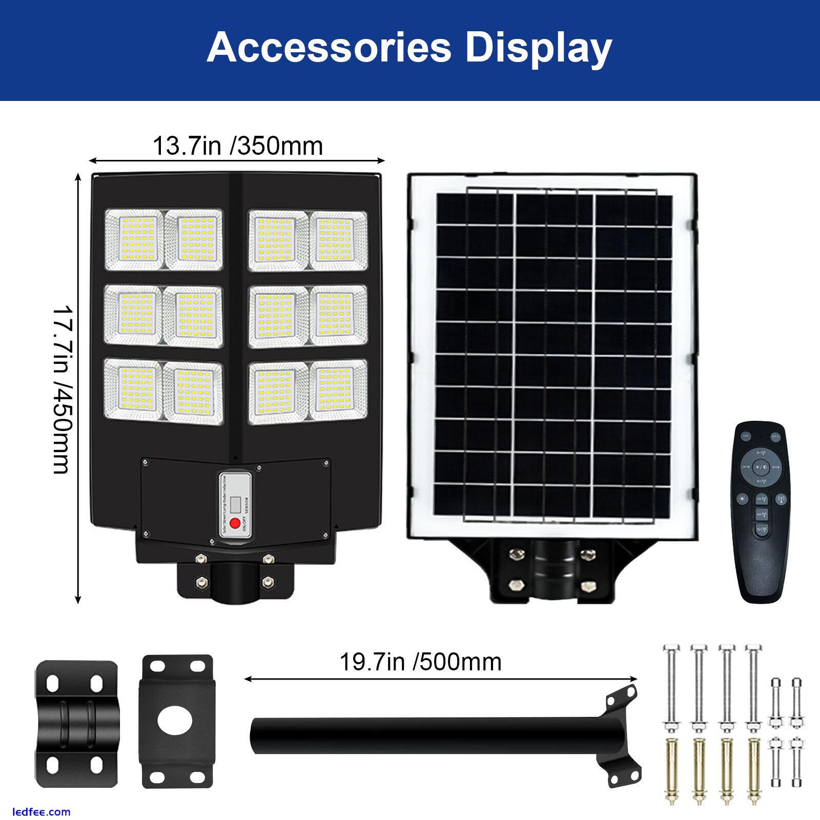 1000W Commercial LED Solar Street Flood Light Outdoor Dusk To Dawn Wall Lamp US 1 