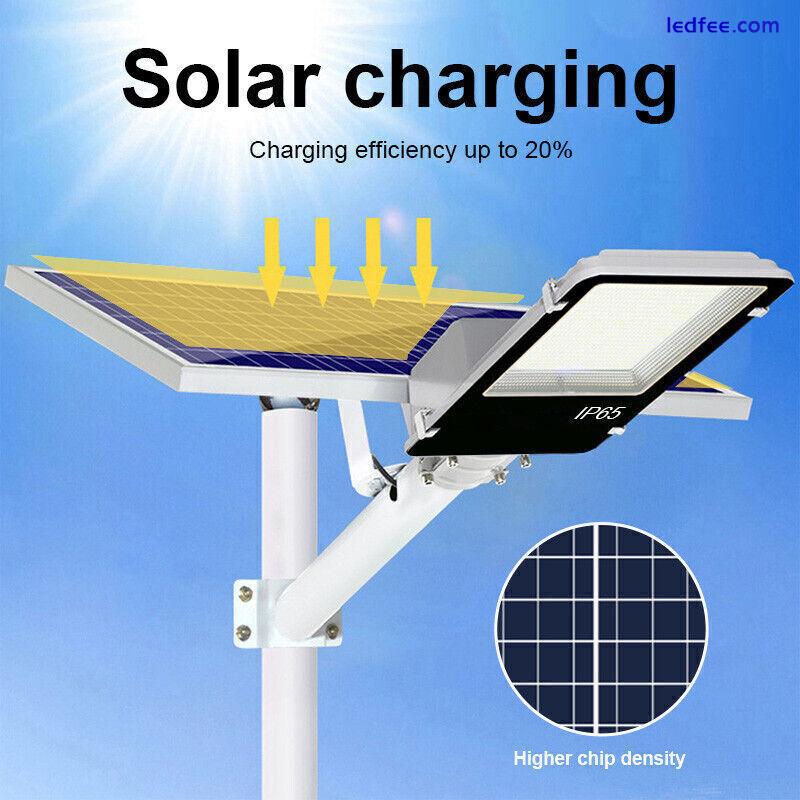 Super Bright Solar Street Light Dusk to Dawn Road Lamp+Pole+Remote Outdoor Lamp 4 