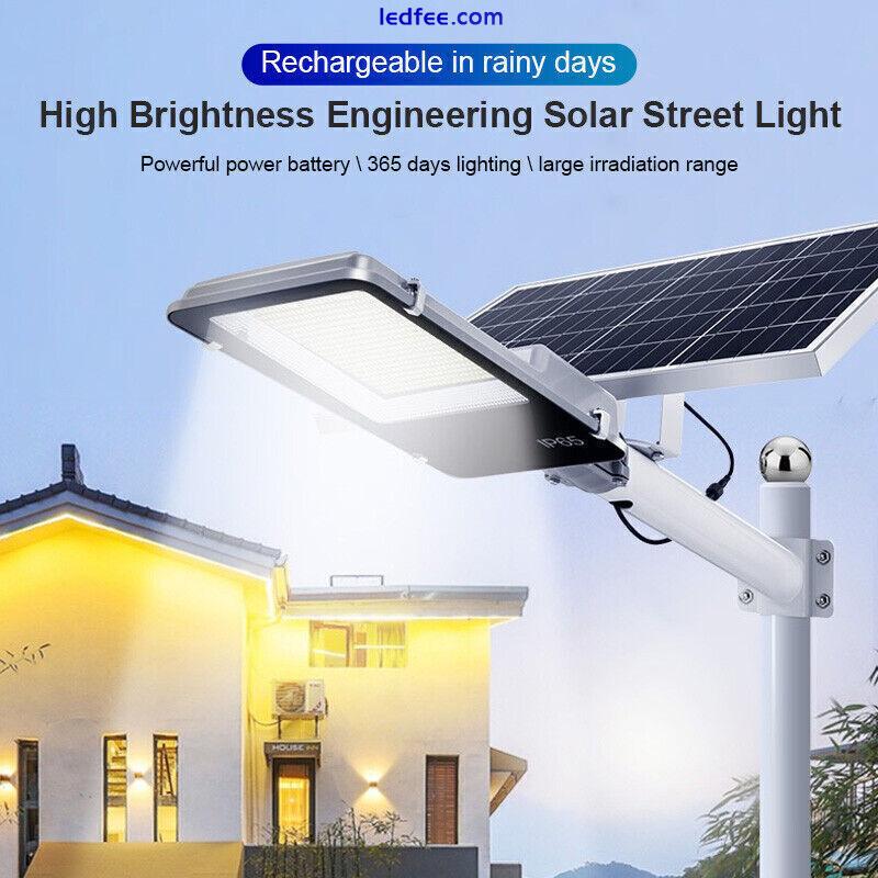 Super Bright Solar Street Light Dusk to Dawn Road Lamp+Pole+Remote Outdoor Lamp 3 