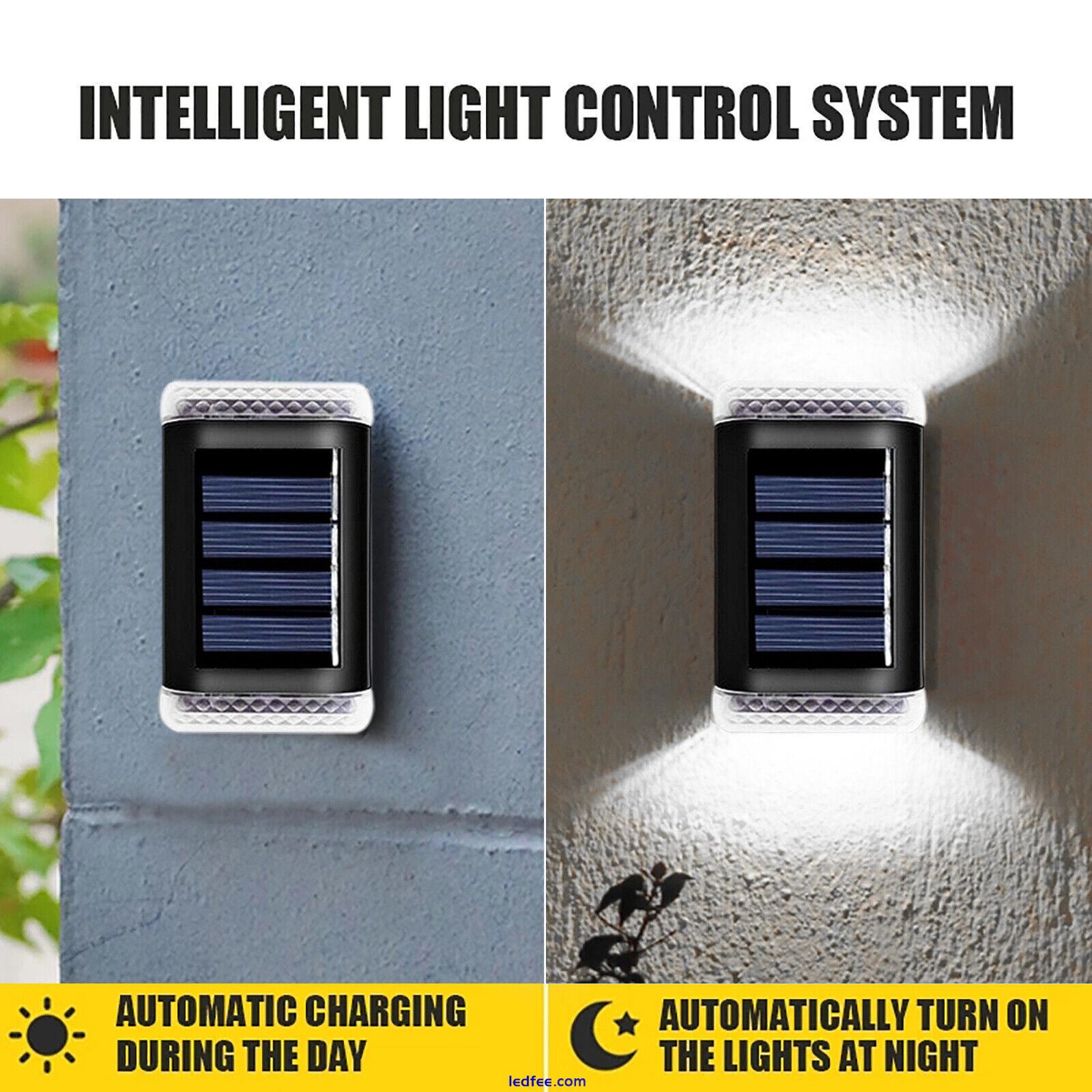 4-20Pcs LED Solar Wall Lights Outdoor Garden Fence Yard Street Lamps Waterproof 2 