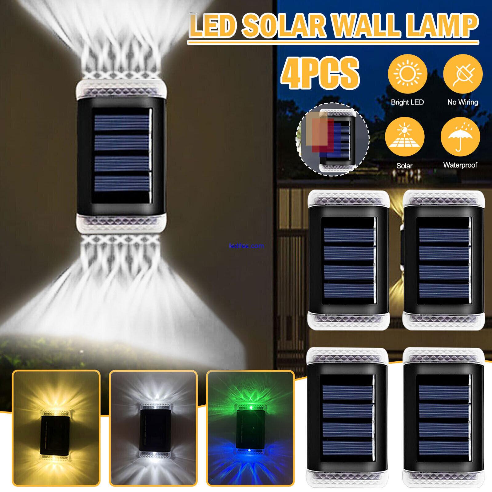 4-20Pcs LED Solar Wall Lights Outdoor Garden Fence Yard Street Lamps Waterproof 0 