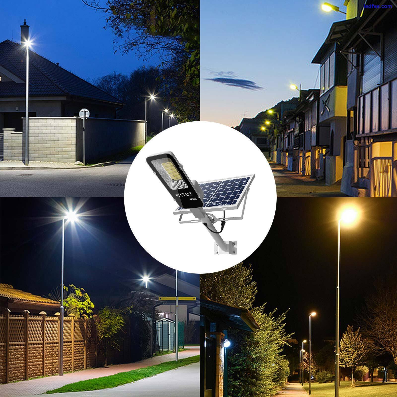 Commercial LED Solar Street Light Outdoor Wall Lights Dusk To Dawn Lamp + Pole 5 