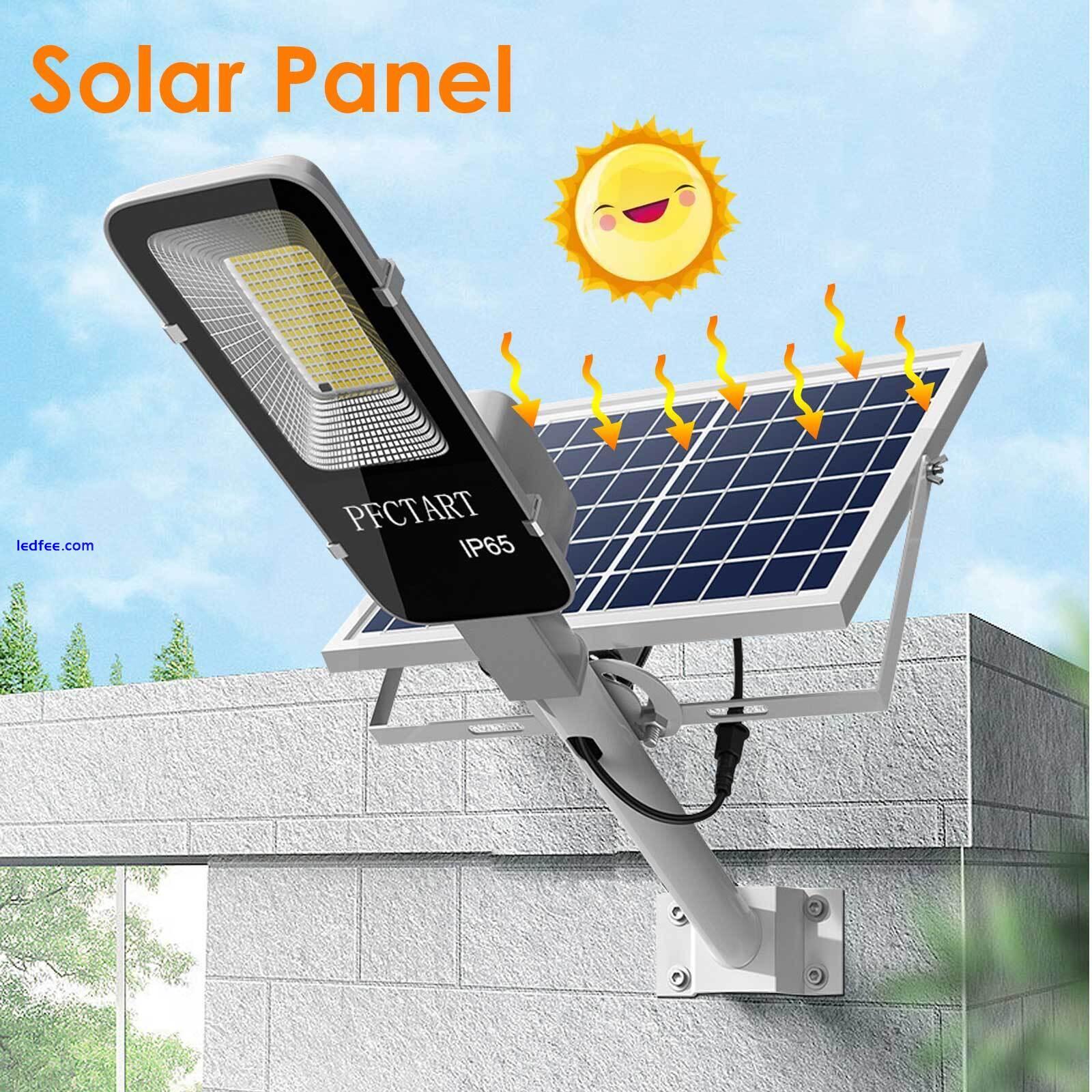 Commercial LED Solar Street Light Outdoor Wall Lights Dusk To Dawn Lamp + Pole 2 
