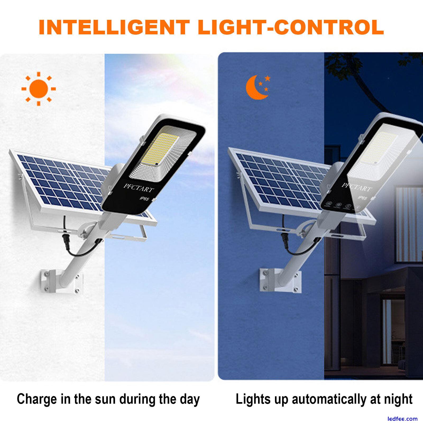 Commercial LED Solar Street Light Outdoor Wall Lights Dusk To Dawn Lamp + Pole 0 