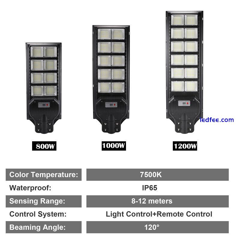 1200W LED Solar Street Light Solar Motion Sensor Road Lamp Outdoor Wall Lamp US 5 