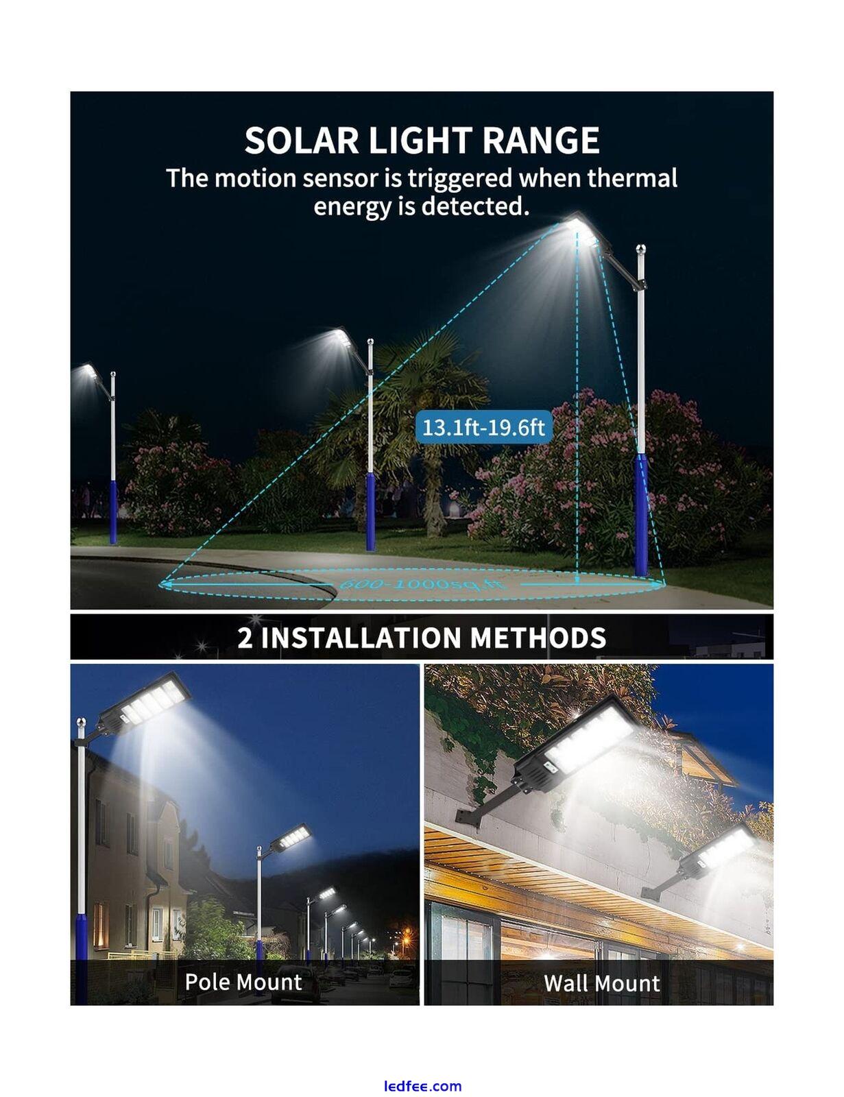 papasbox Solar Street Light 400W - 6500K LED Solar Power Street Lights with P... 2 