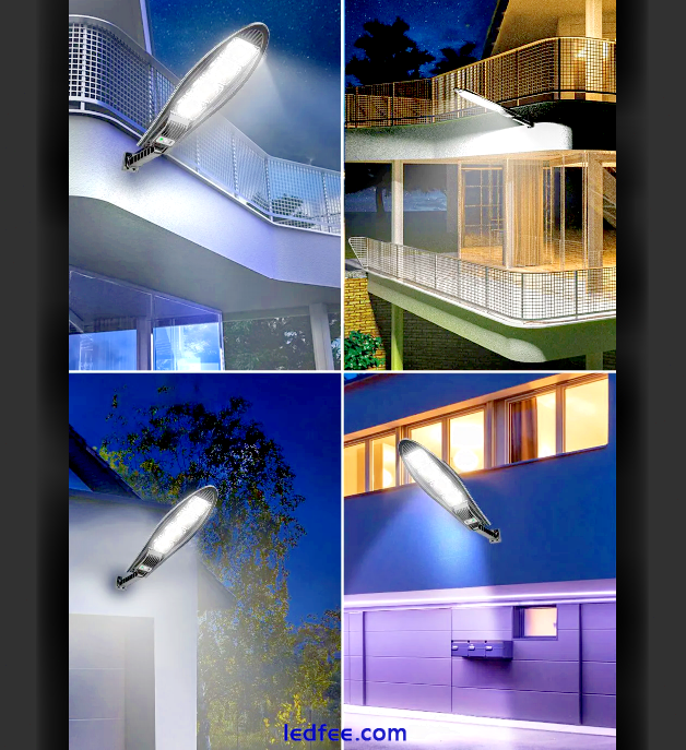 Powerful Solar LED Light Street Lamp 6500K White Motion Sensor Lampadaire IPX 65 0 
