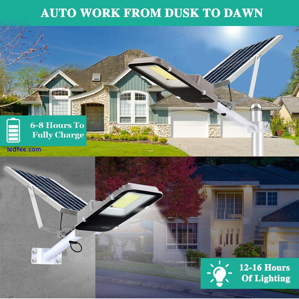 150W LED Commercial Solar Street Light Outdoor Area Dusk To Dawn Wall Lamp +Pole 2 