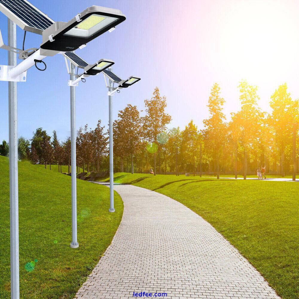 150W LED Commercial Solar Street Light Outdoor Area Dusk To Dawn Wall Lamp +Pole 1 