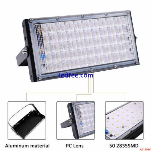 LED Flood Light Outdoor Waterproof 50W Yard Football Garden Lamp 12V 110V 220V 2 