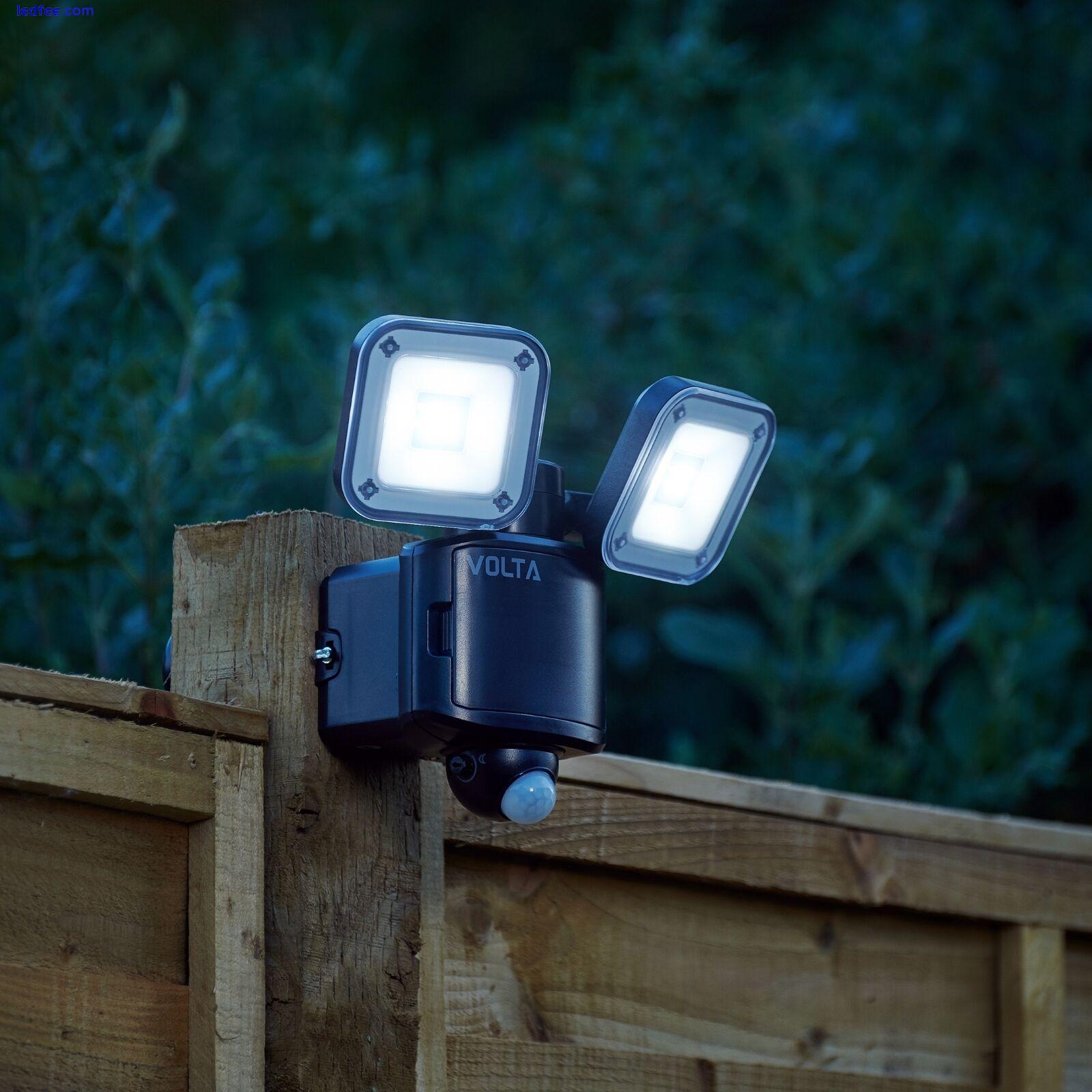 Auraglow Twin Lamp LED Flood Security Light Battery Powered PIR Motion Sensor 2 