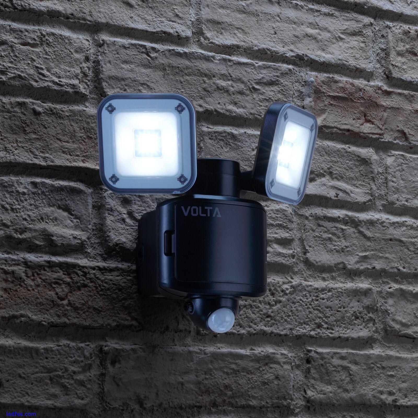 Auraglow Twin Lamp LED Flood Security Light Battery Powered PIR Motion Sensor 0 