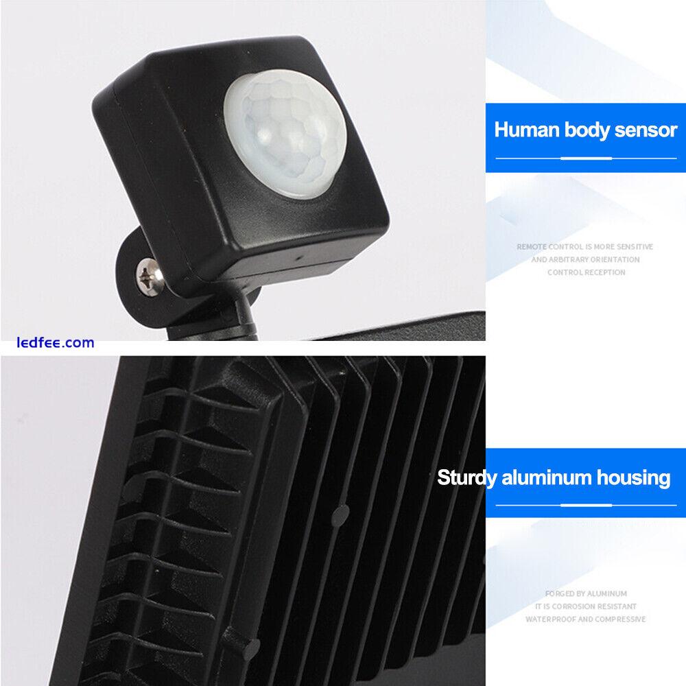 10-100W Outdoor Security Light Flood LED PIR Motion Sensor Slimline Floodlight 4 