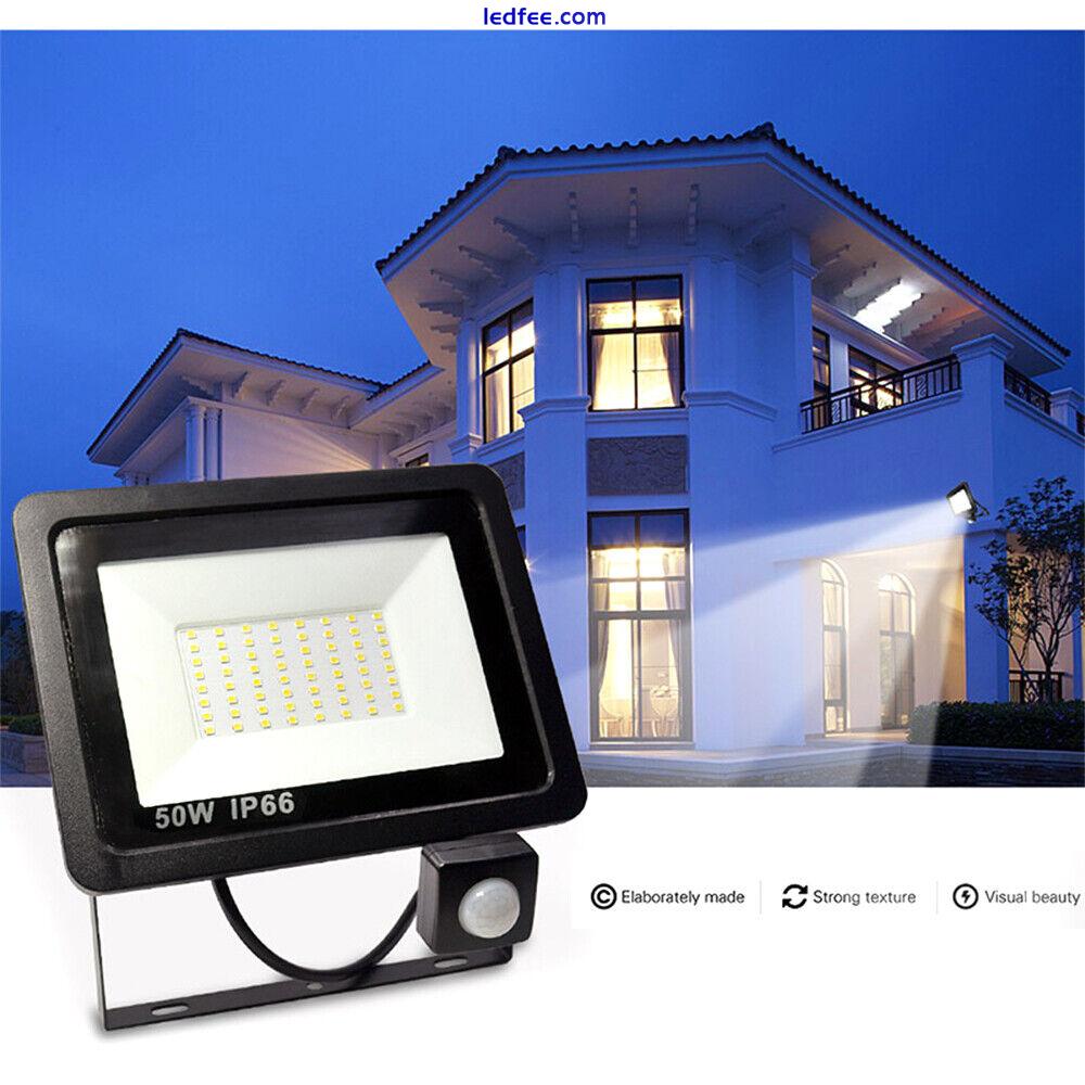 10-100W Outdoor Security Light Flood LED PIR Motion Sensor Slimline Floodlight 1 