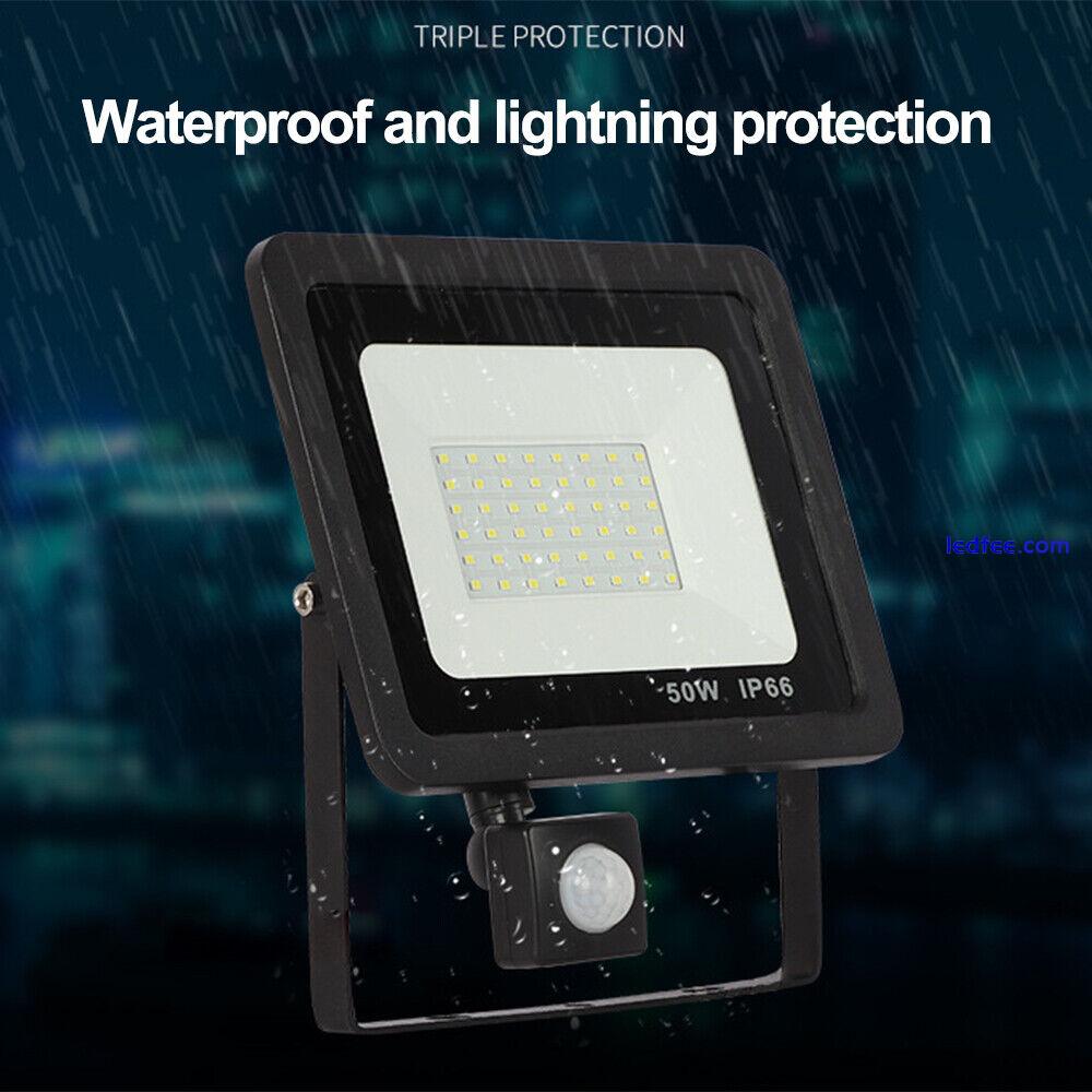 10-100W Outdoor Security Light Flood LED PIR Motion Sensor Slimline Floodlight 2 