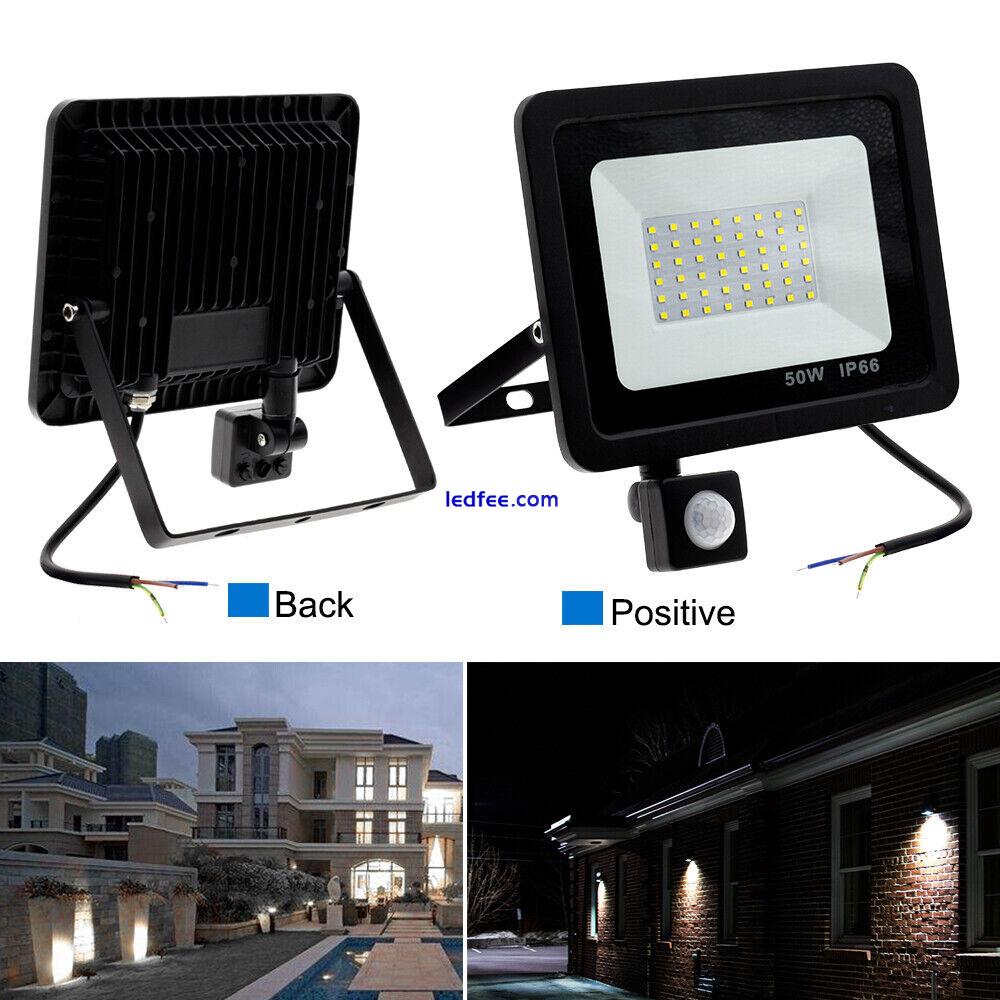 10-100W Outdoor Security Light Flood LED PIR Motion Sensor Slimline Floodlight 0 