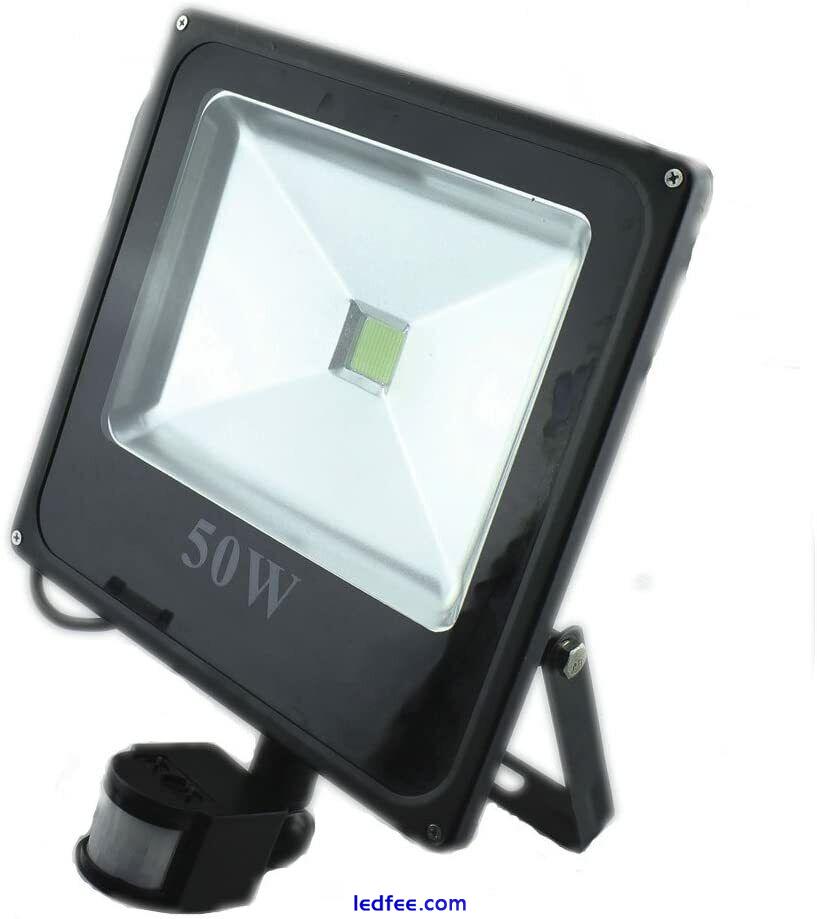 LED Floodlight PIR 50W Motion Sensor Outdoor Flood Lights Warm White  2 