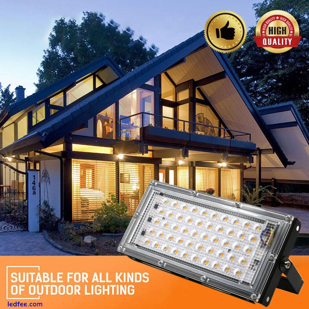 1/2/4pcs 50W Watt Led Flood Light Outdoor Security Garden Yard Spotlight Lamp UK 2 