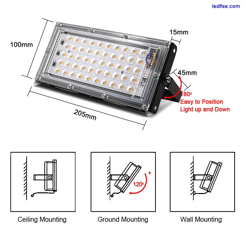 4PCS 50W Led Flood Light Outdoor Security Lamp Garden Yard Spotlight 110V 220V 2 