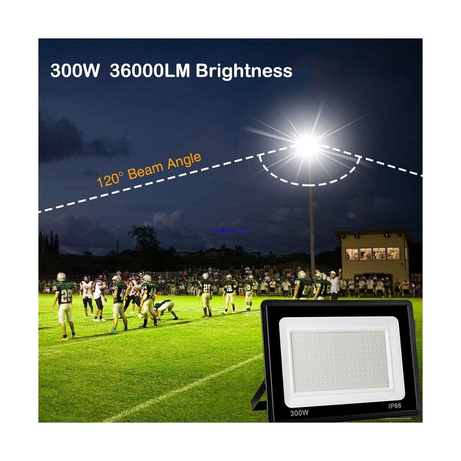 300W LED Flood Light Bulbs 2 Pack, Outdoor Waterproof IP66, 6000K Daylight Wh... 3 