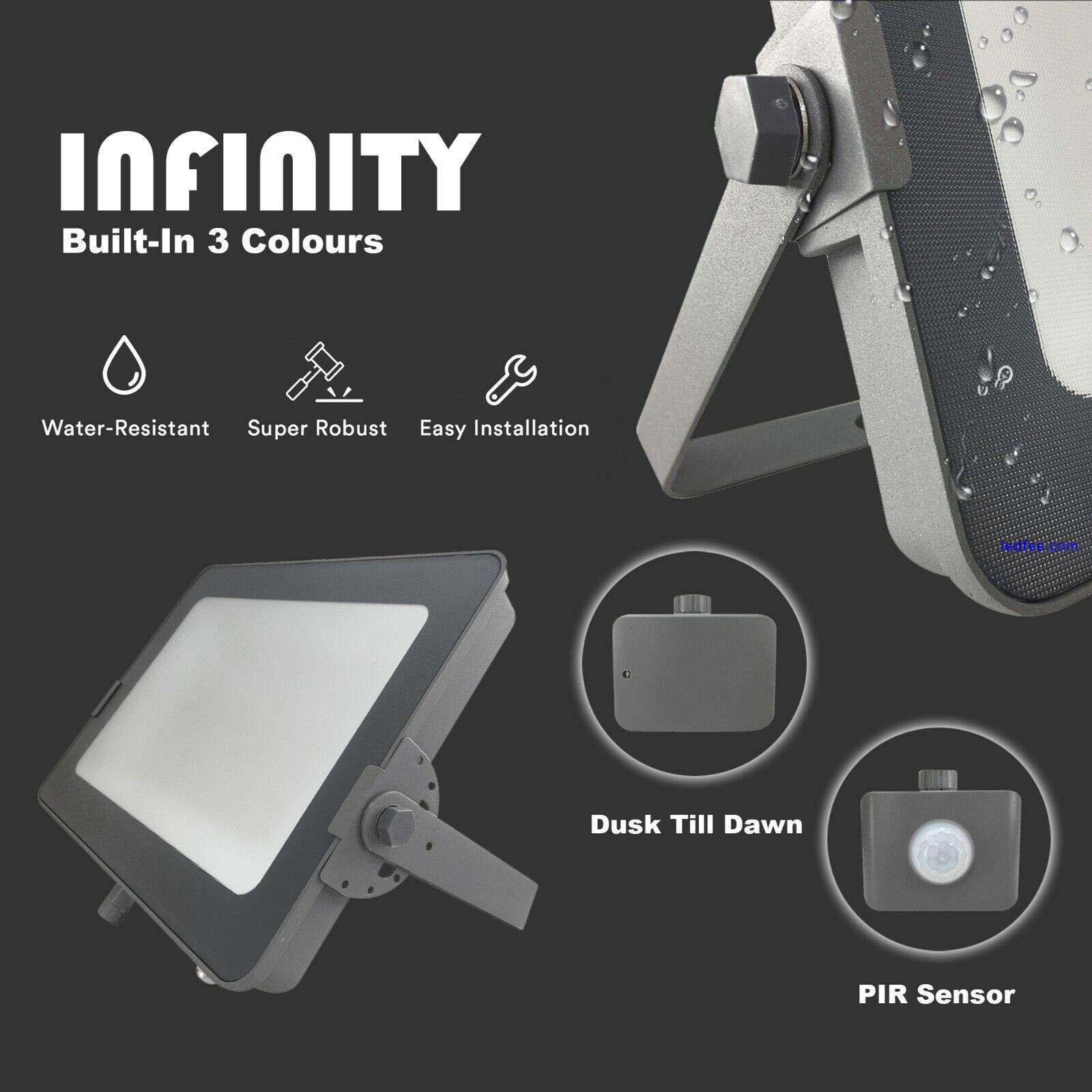 Infinity LED Floodlights With PIR/Photocell Motion-Activated Dusk to Dawn Sensor 0 