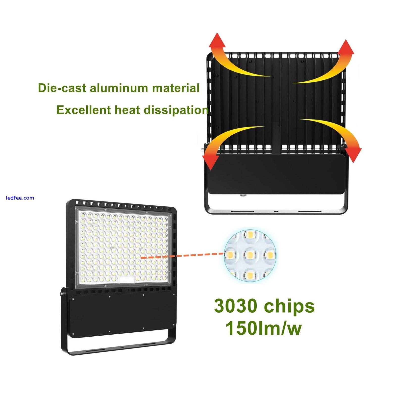 400W Outdoor LED Flood Light Fixture, 60,000LM(150LM/W), 5000K Daylight, 100-... 4 