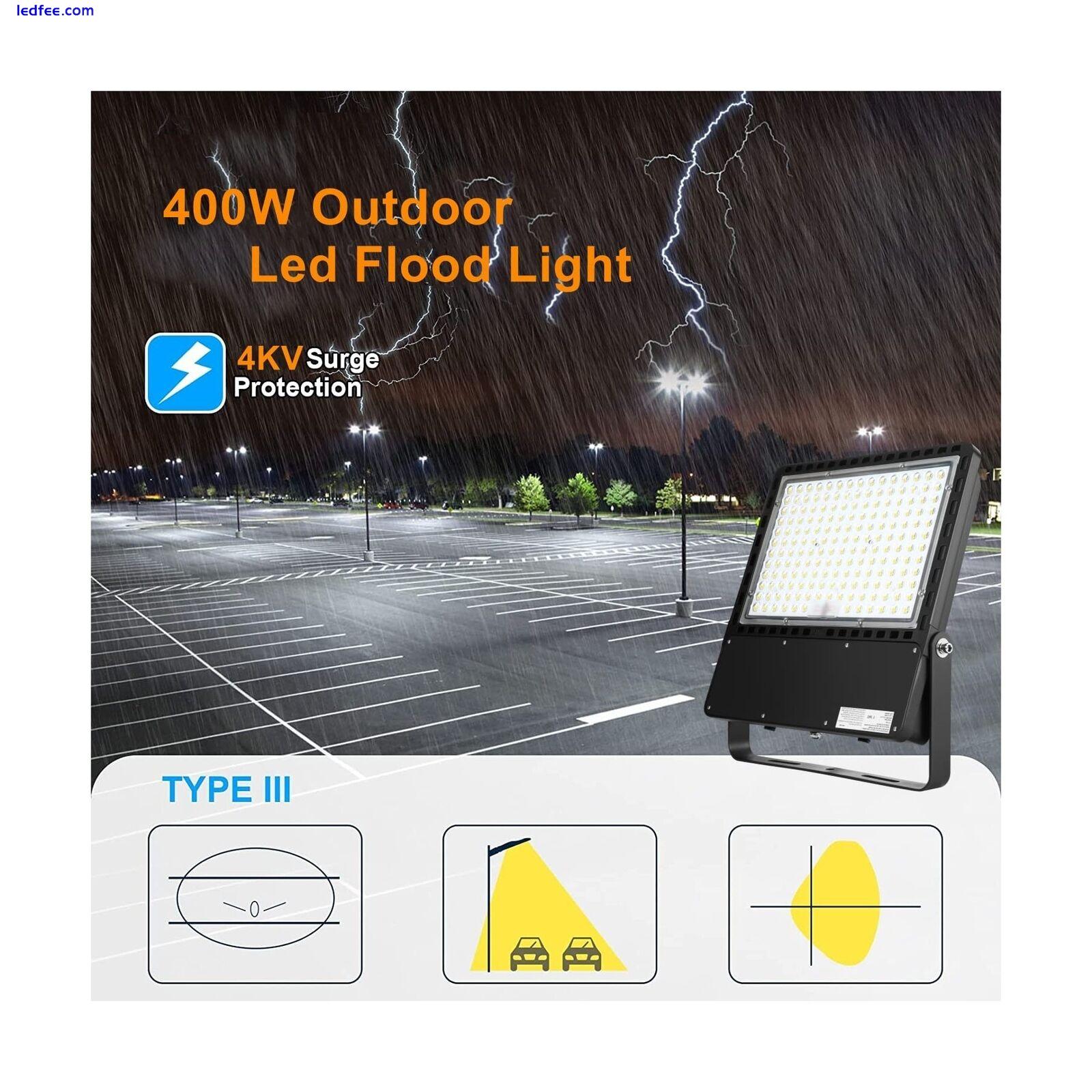 400W Outdoor LED Flood Light Fixture, 60,000LM(150LM/W), 5000K Daylight, 100-... 2 