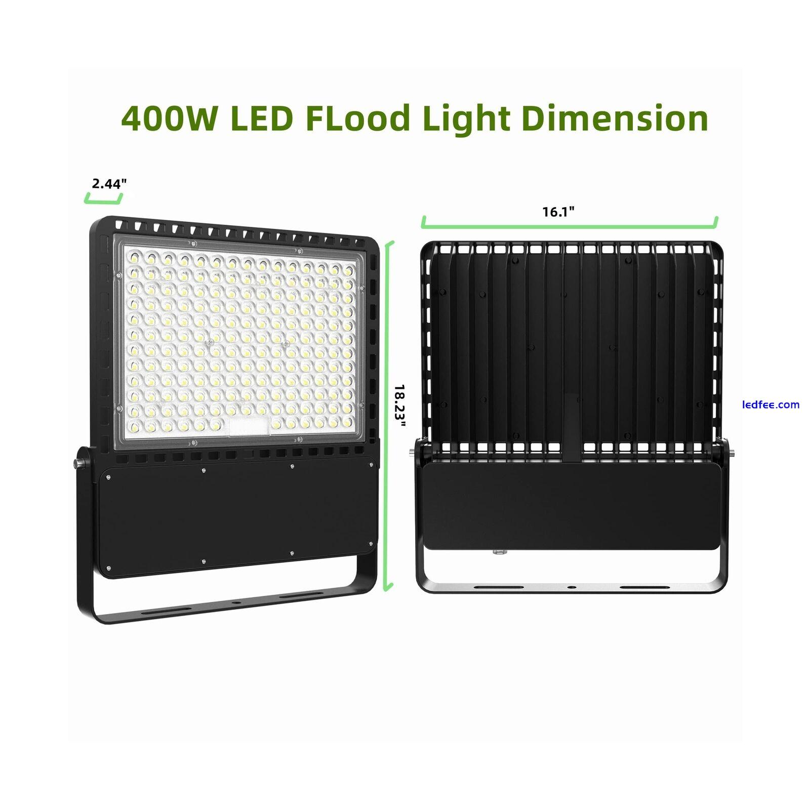 400W Outdoor LED Flood Light Fixture, 60,000LM(150LM/W), 5000K Daylight, 100-... 5 