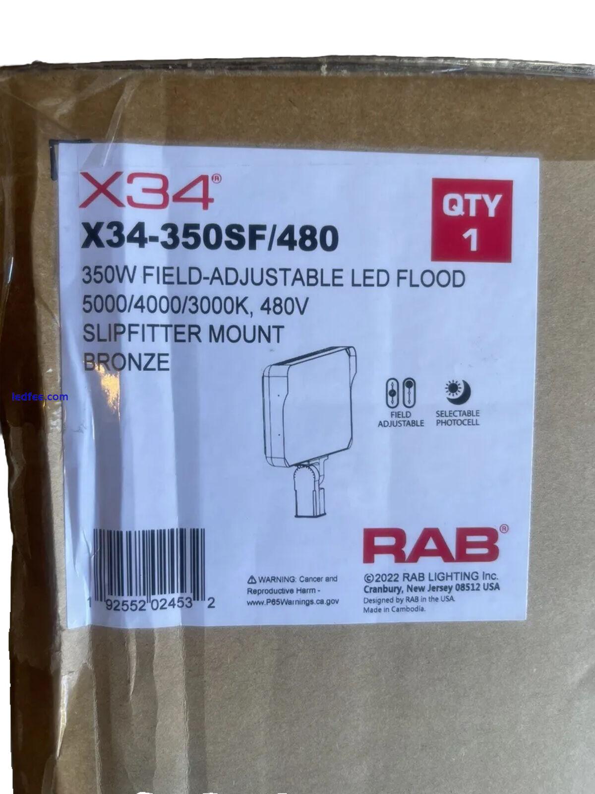 LED Flood Light (RAB - X34-350SF/480) 350 WATTS / 480VOLT/ COLOR TEMP SELECTABLE 0 