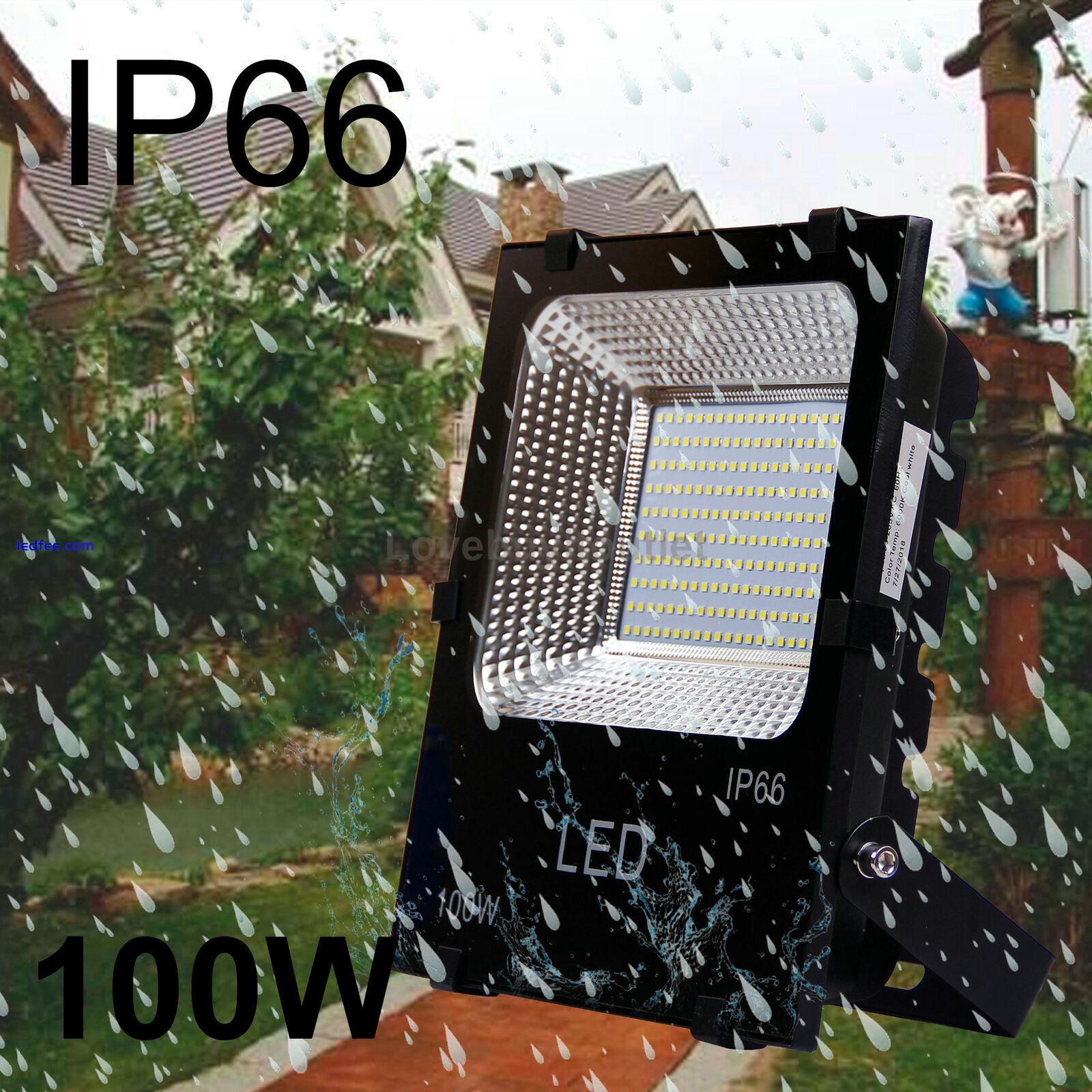 100W LED Floodlights Work Light 500W Halogen Equiv Area Security Spotlight 6500K 3 