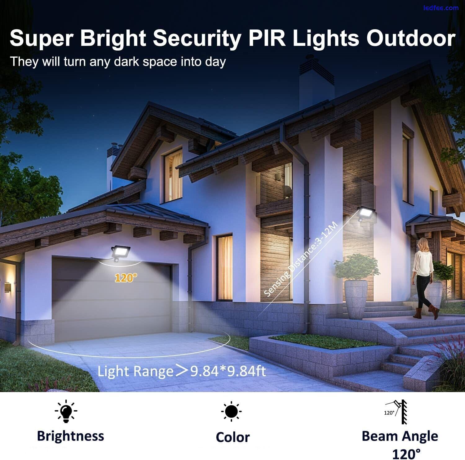 PIR Motion 100W Outdoor LED Floodlights Waterproof Sensor Garden Security Lights 0 