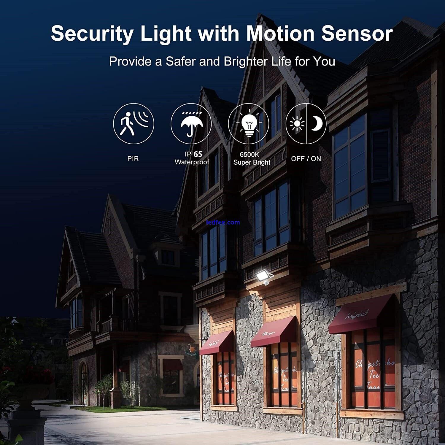 PIR Motion 100W Outdoor LED Floodlights Waterproof Sensor Garden Security Lights 5 