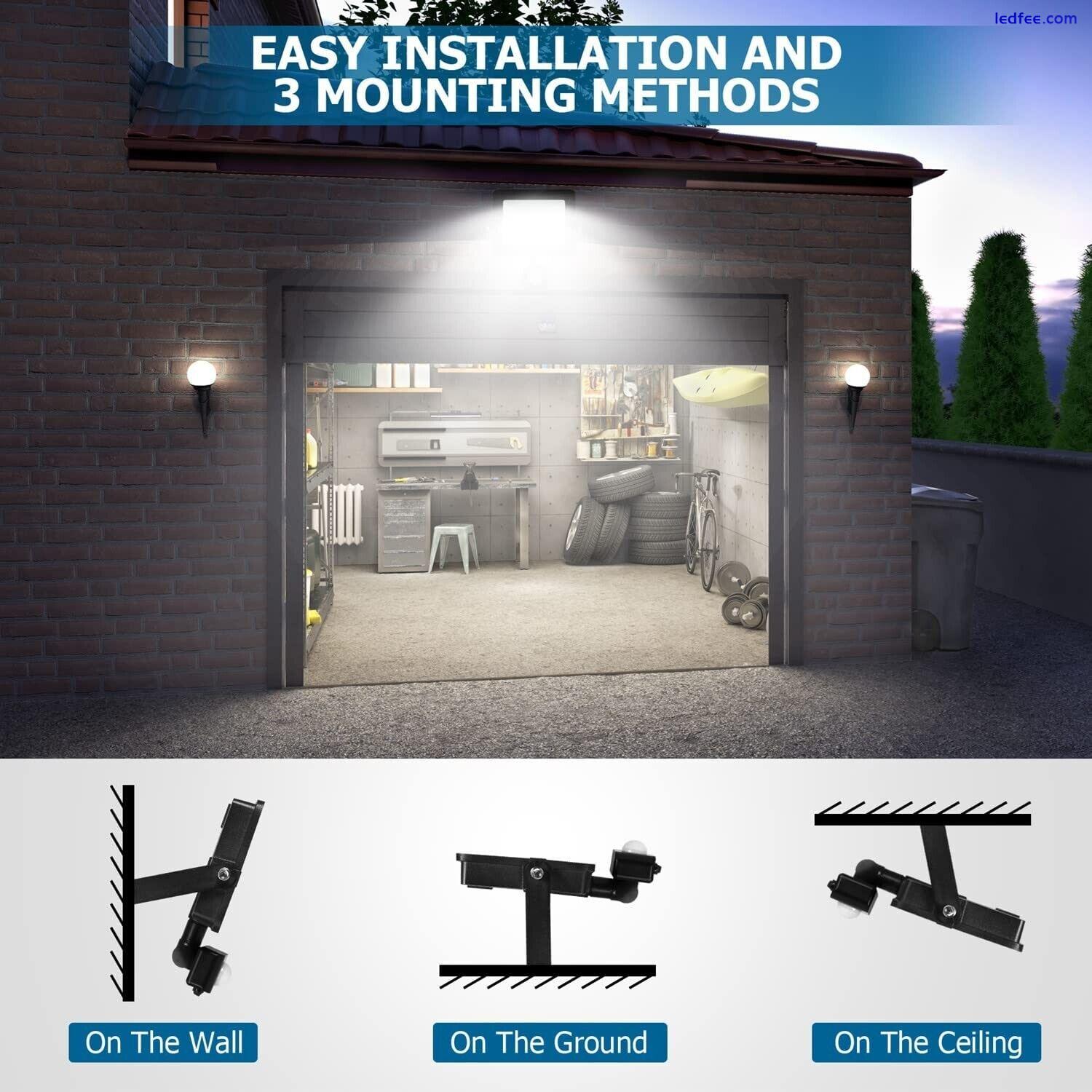 PIR Motion 100W Outdoor LED Floodlights Waterproof Sensor Garden Security Lights 4 