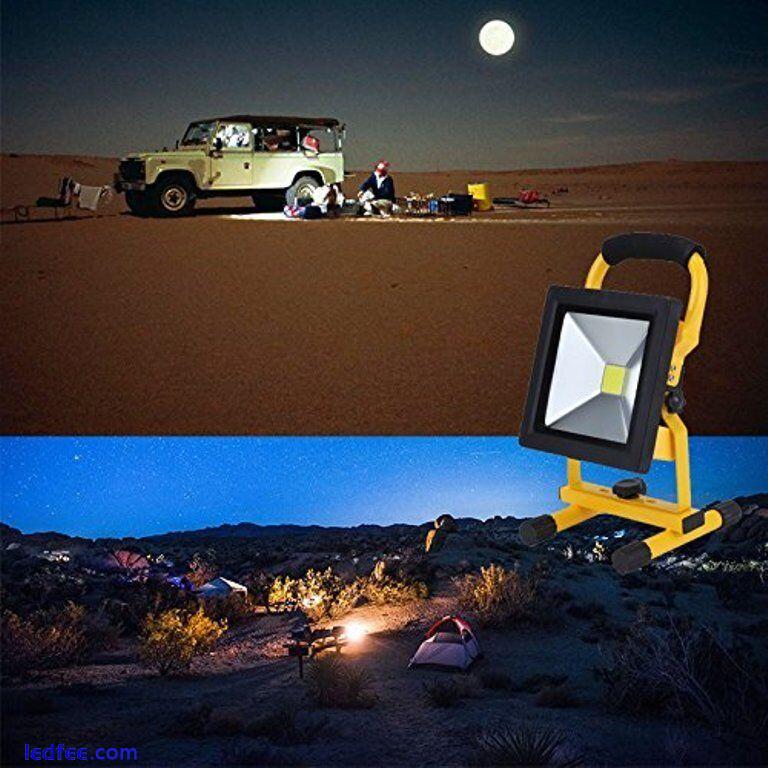 10/20w Portable Hi Power LED Rechargeable Flood Light Work & Camping Light 5 