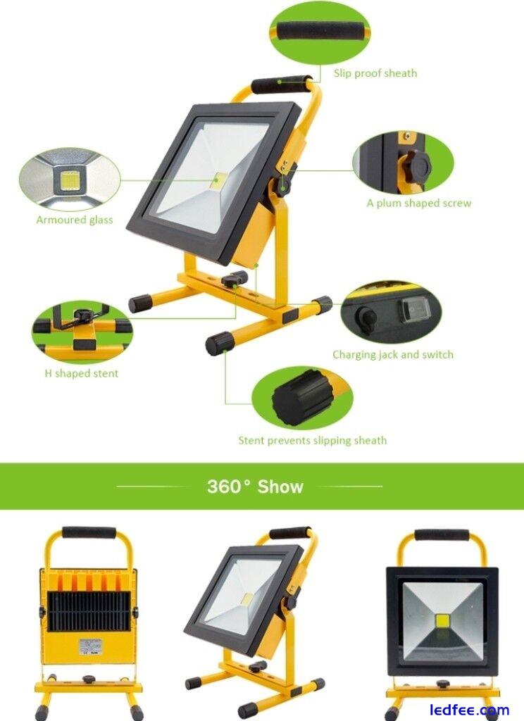 10/20w Portable Hi Power LED Rechargeable Flood Light Work & Camping Light 0 