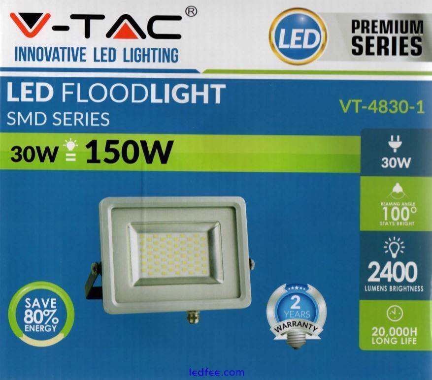 Premium 30W Slim LED Security Floodlight Warm White V-TAC LED Flood Light 300W 2 