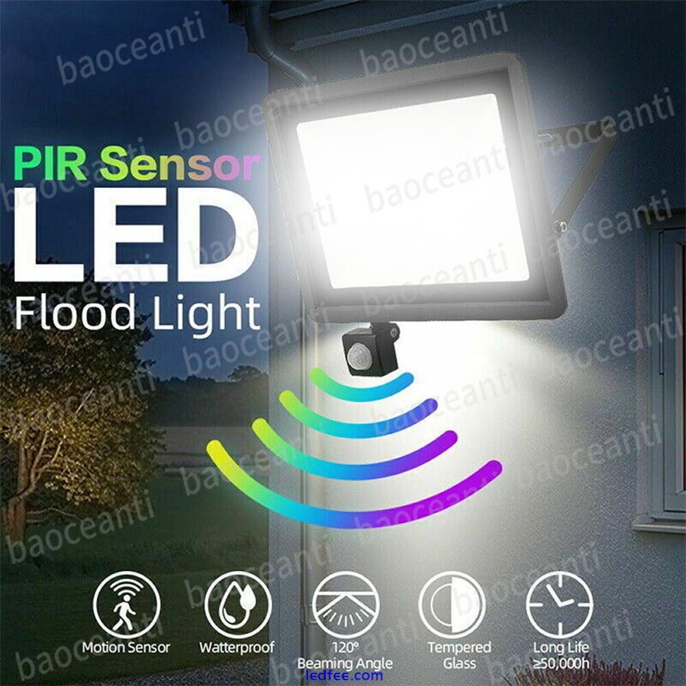 10W-100W Outdoor LED Floodlight PIR Motion Sensor Garden Flood Security Light UK 0 