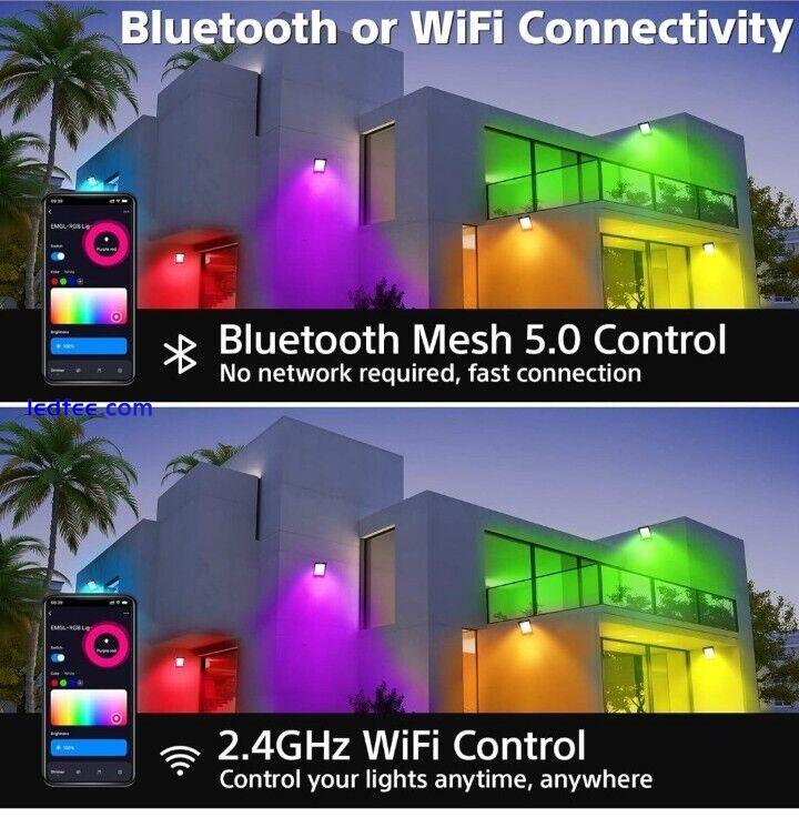  Smart RGB LED Flood Light 30W Eqv 300W, Outdoor Color Changing Stage Lights  3 