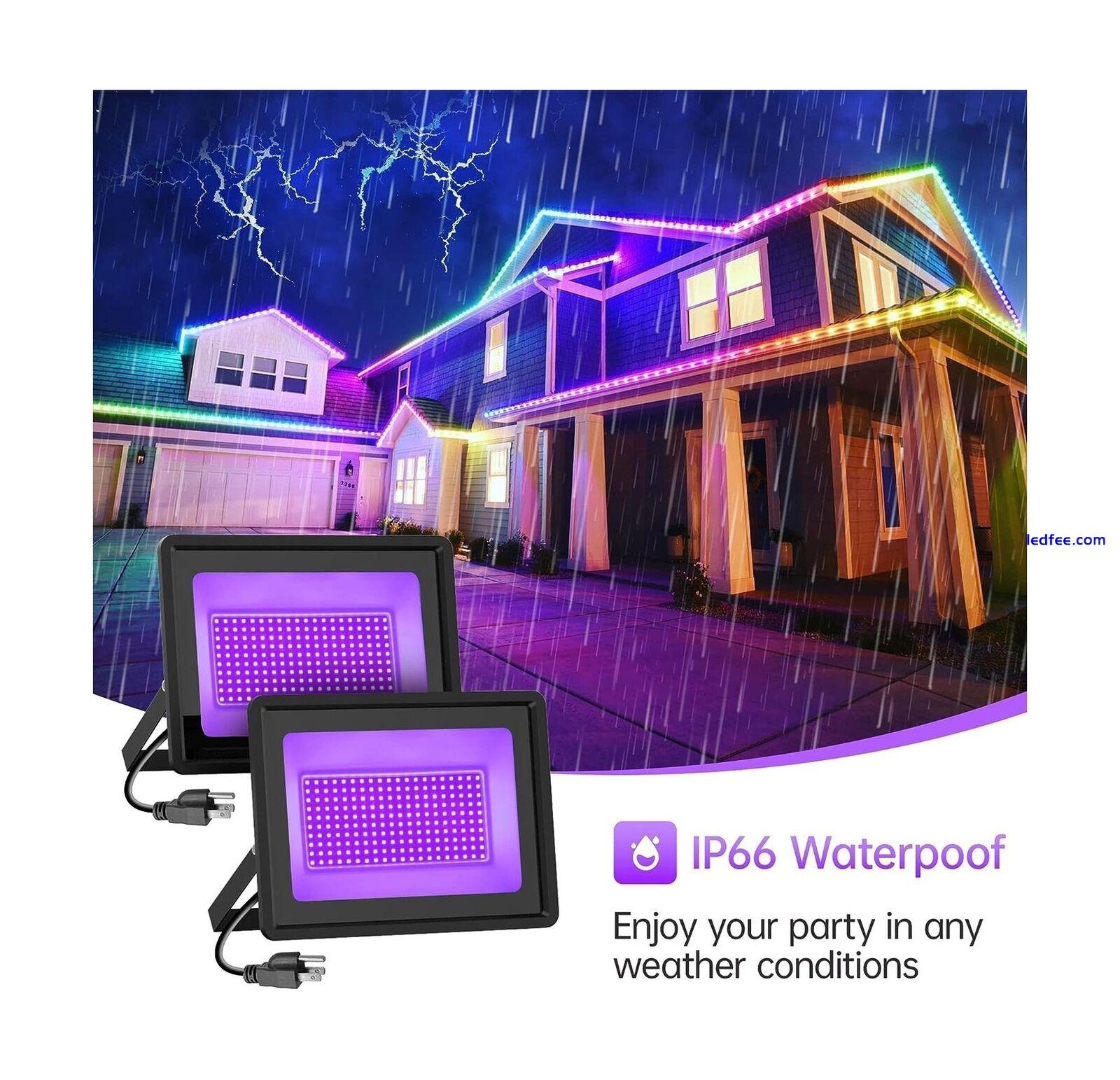 ACenz Black Lights 2 Pack 300W LED Blacklight Flood Light with Plug IP66 Wate... 0 