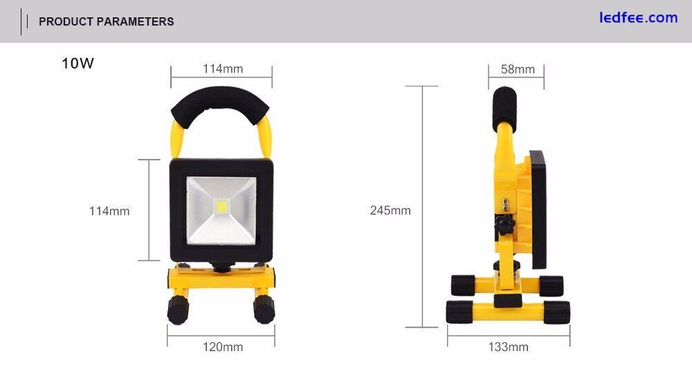  Portable Hi Power 10/20/30/50W LED Work Rechargeable Flood Light White Camping 3 