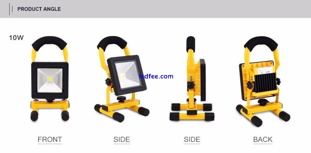  Portable Hi Power 10/20/30/50W LED Work Rechargeable Flood Light White Camping 2 