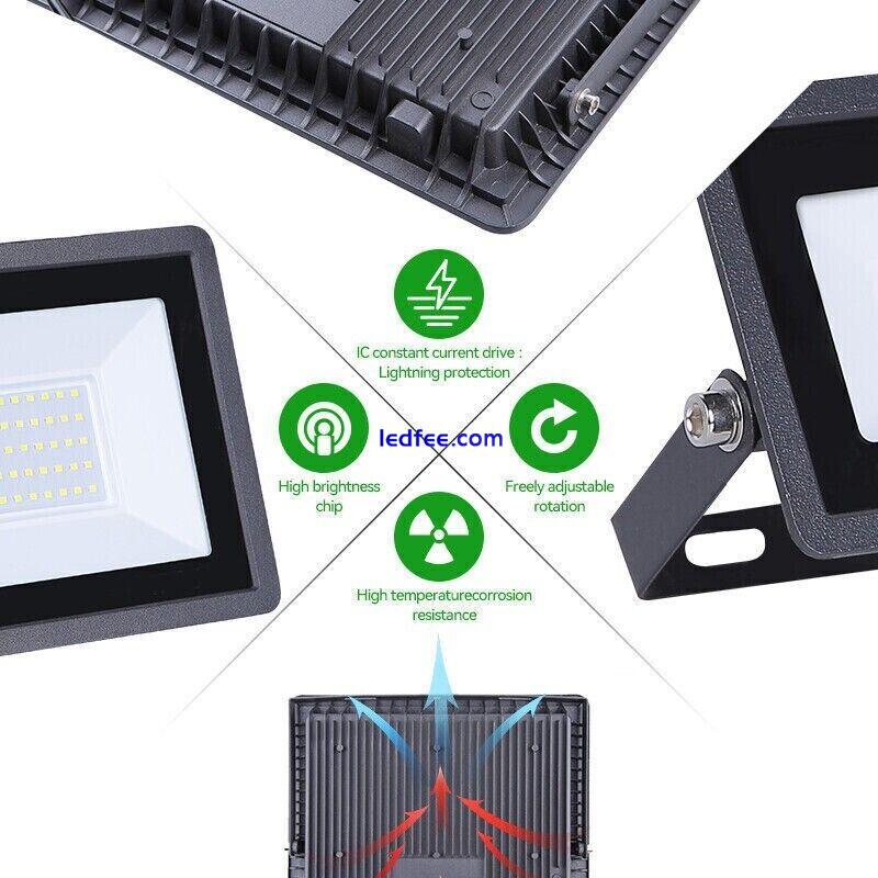 10W LED Floodlight Spot Light Watt Security Flood Lights Outdoor Garden Lamp x4 2 