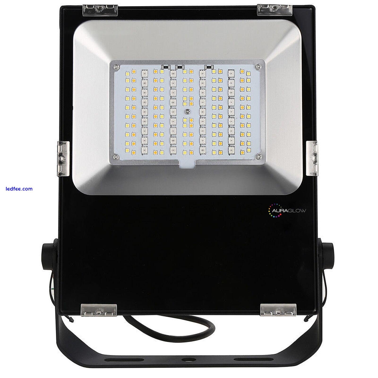 Auraglow IP65 50W Outdoor Remote-Controlled RGBW Colour Changing LED Flood Light 2 