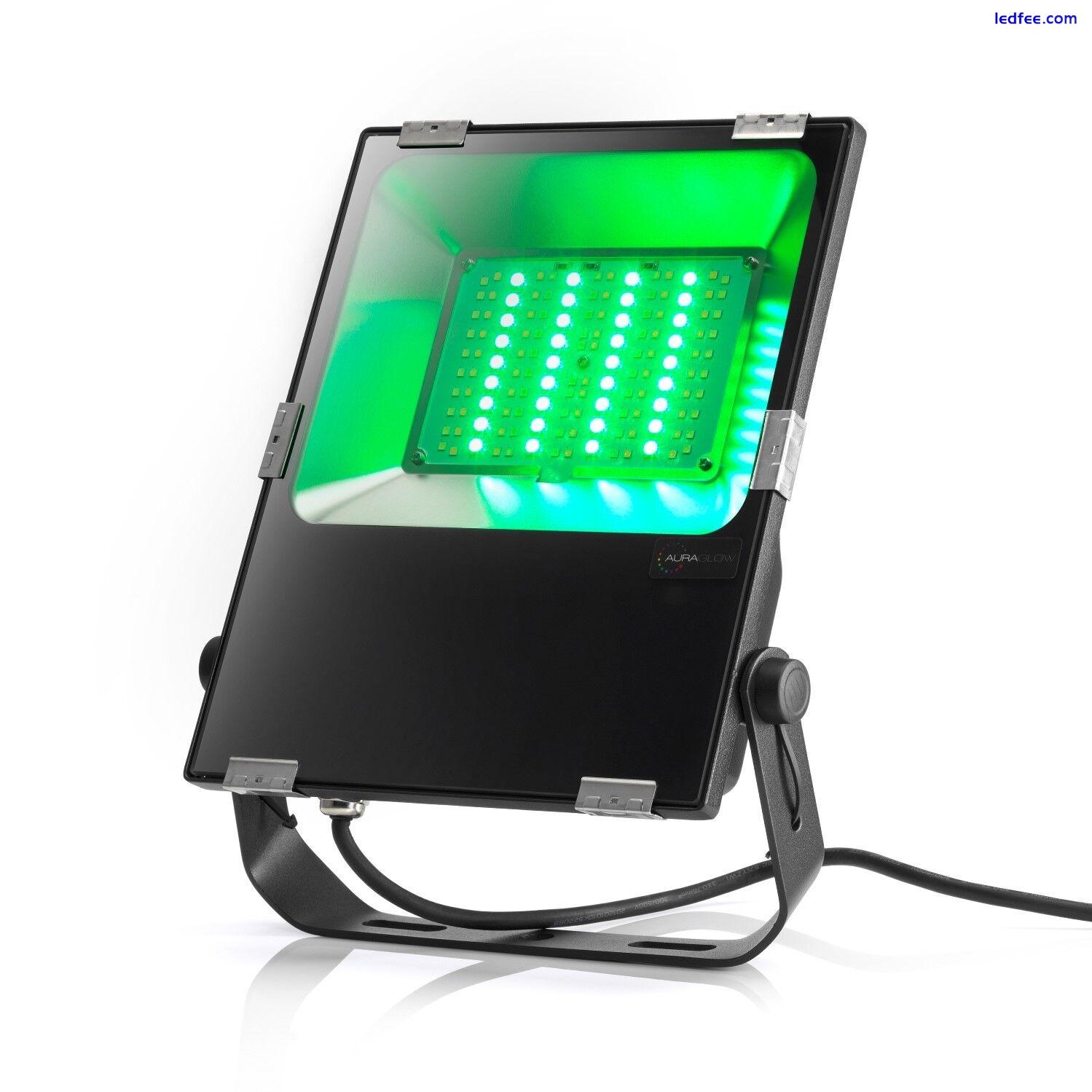 Auraglow IP65 50W Outdoor Remote-Controlled RGBW Colour Changing LED Flood Light 0 
