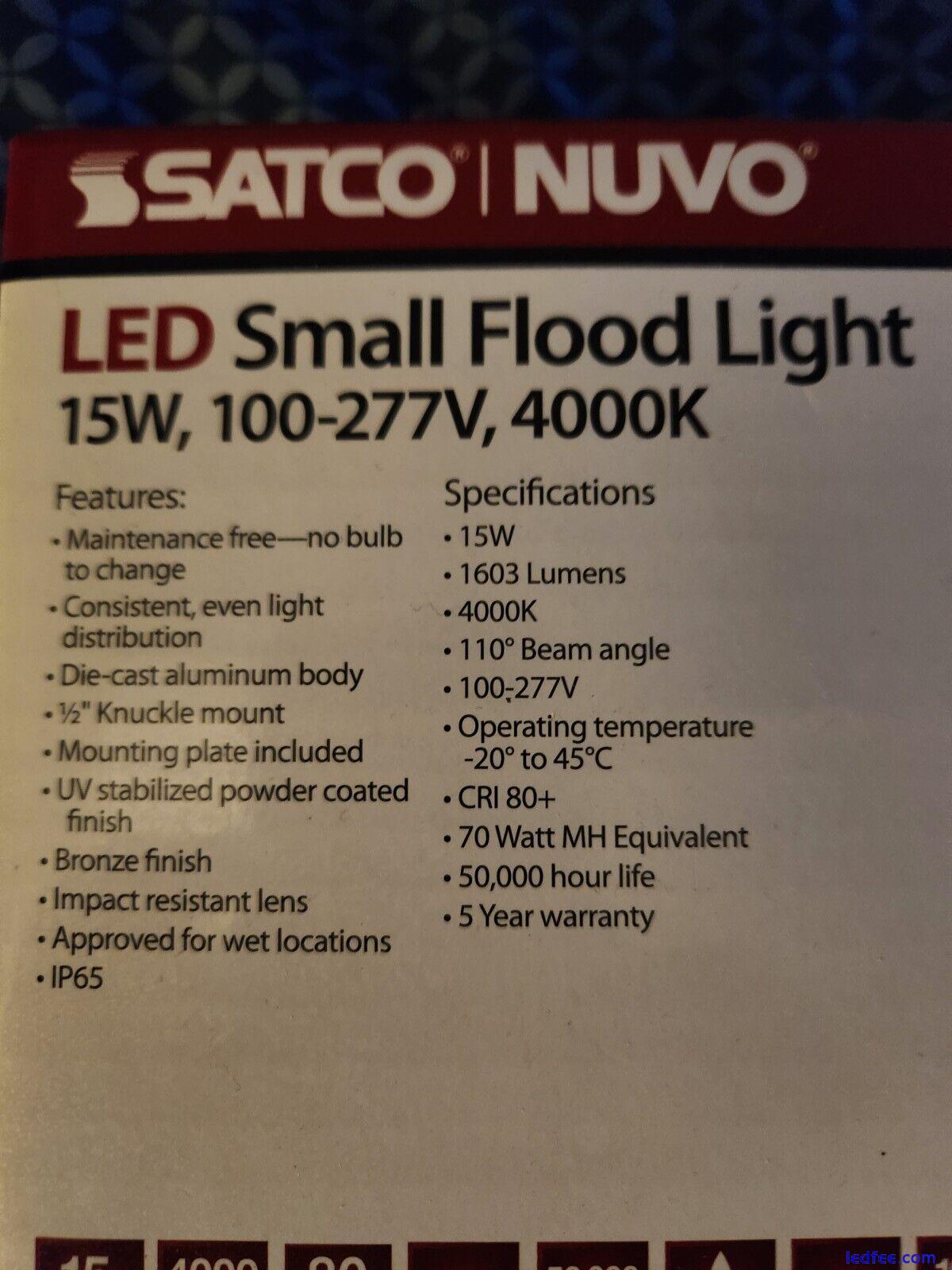 LED Small Flood Light Fixture Bronze Finish 100-277V - SATCO-65-532 1 
